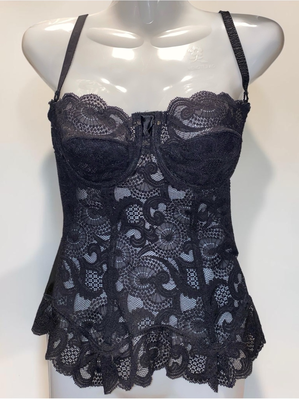 Vintage Victoria's Secret Black Lace Corset Bustier